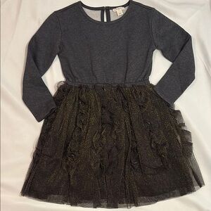 Crewcuts Gray and Black Fit and Flare Dress